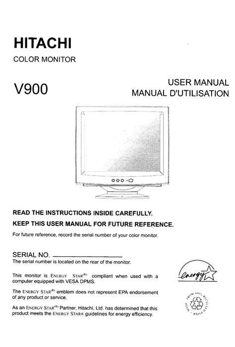 hitachi v900 monitors owners manual Reader