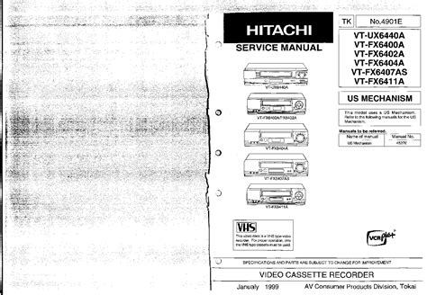 hitachi vt fx6402a vcrs owners manual PDF