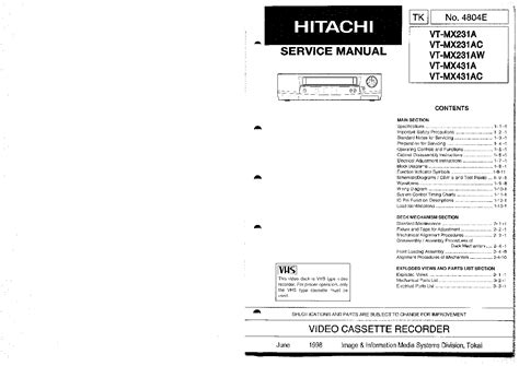 hitachi vt mx231a vcrs owners manual Doc