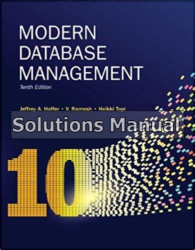 hoffer modern database management 10th edition solutions Kindle Editon