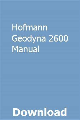 hofmann-geodyna-2600-manual Ebook Kindle Editon