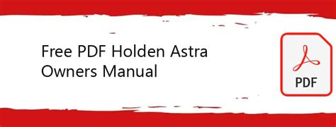 holden astra owners manual 1997 PDF