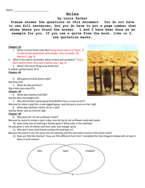 holes book questions and answers Doc