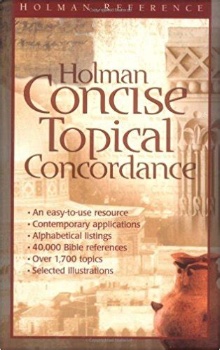 holman concise topical concordance holman reference Reader