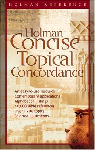 holman concise topical concordance holman reference Reader