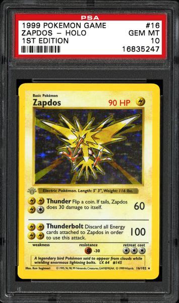 holo first edition zapdos