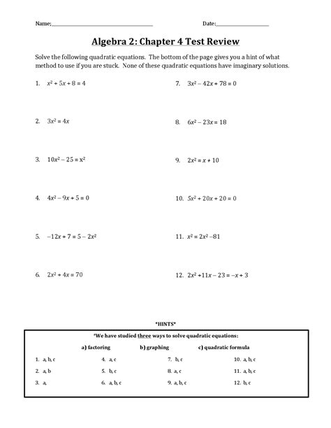 holt algebra 2 chapter 4 test PDF