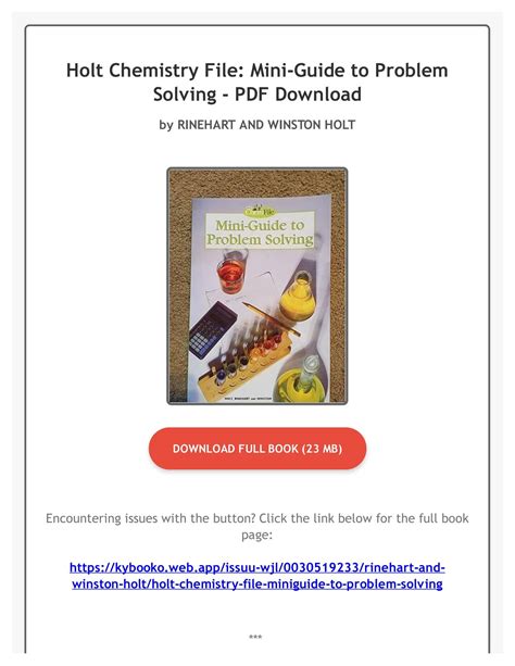 holt chemistry problem solving answers pdf Reader