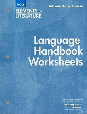 holt elements of literature language handbook worksheets introductory course grade PDF 123951 pdf Epub