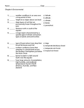holt environmental science biomes chapter test answer key PDF