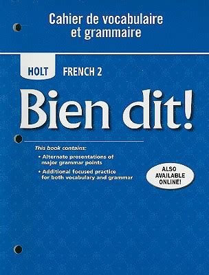 holt french 2 cahier de vocabulaire et grammaire answer key Ebook Doc