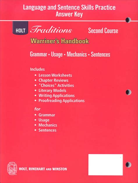 holt handbook grammar second course answer key pdf Kindle Editon