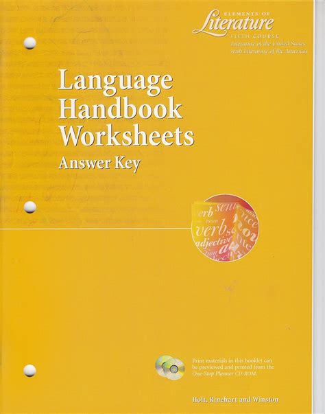 holt language handbook worksheets answer key Epub