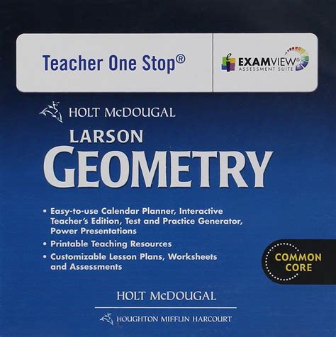 holt mcdougal larson geometry common core teachers one stop planner dvd geometry Epub