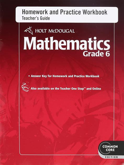 holt mcdougal mathematics homework and practice workbook teachers guide grade 6 Kindle Editon