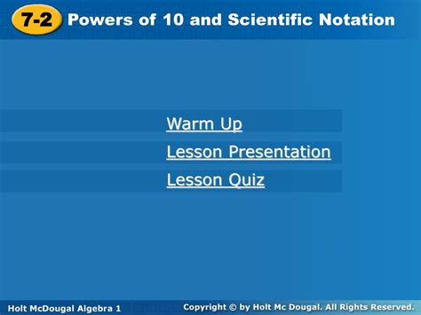 holt mcdougal scientific notation lesson Doc