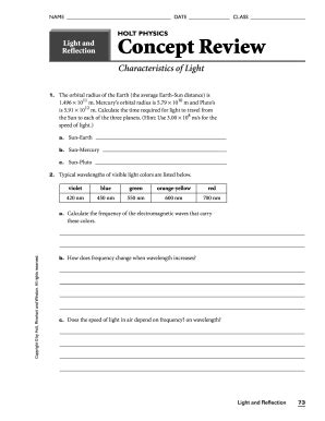 holt physics concept review characteristics of light answers Kindle Editon