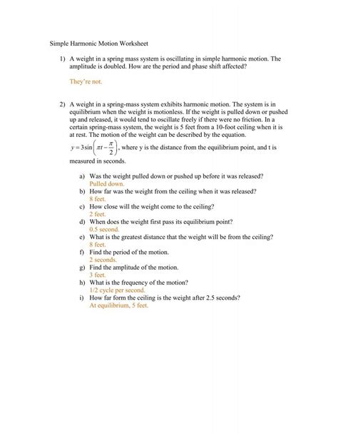 holt physics simple harmonic motion answers PDF