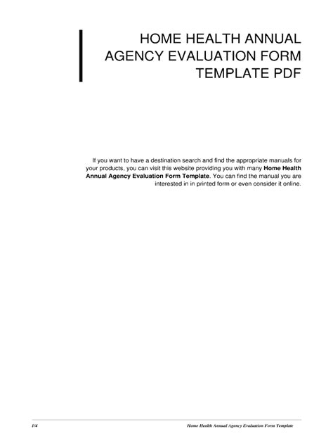 home health annual agency evaluation form template Kindle Editon