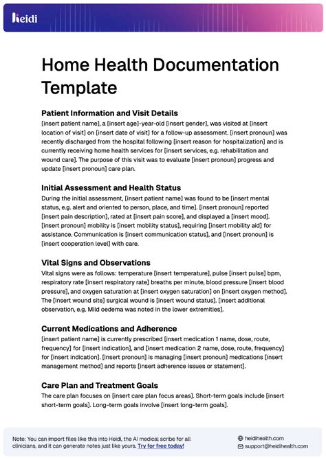 home health documentation examples Kindle Editon