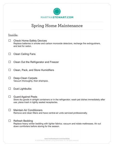 home maintenance schedule martha stewart PDF