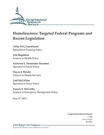 homelessness targeted federal programs and recent legislation Epub