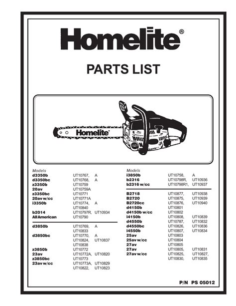 homelite chainsaw parts manual Kindle Editon