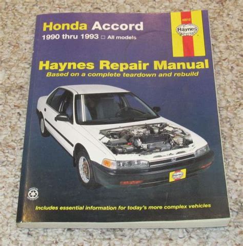 honda accord 1990 thru 1993 all models haynes repair manual PDF