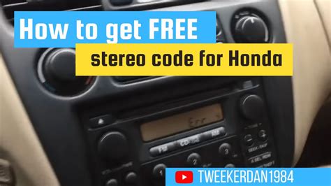 honda accord radio unlock code Doc