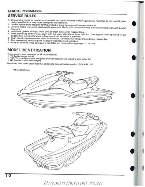 honda aquatrax common service manual PDF