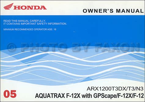 honda aquatrax f 12x user manual Kindle Editon