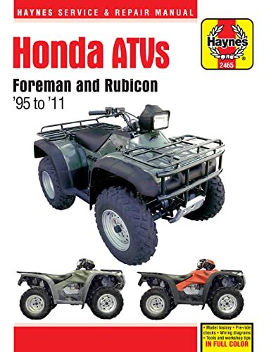 honda atvs foreman and rubicon 95 to 11 haynes service and repair manual PDF