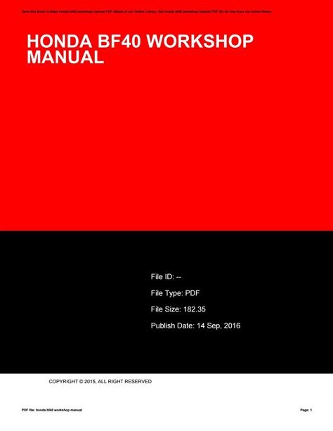 honda bf40 workshop manual Epub