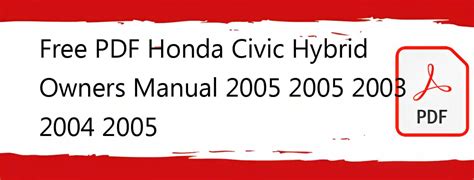 honda civic hybrid owner manual 2003 Doc