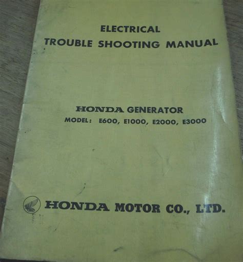 honda e2000 generator manual PDF