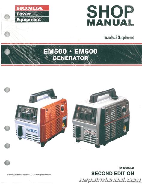 honda em500 generator shop manual PDF