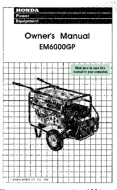 honda em6000gp operators manual Reader