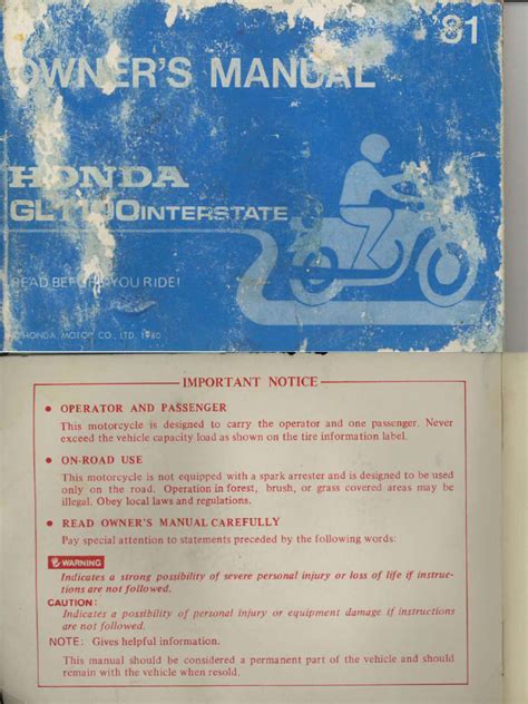 honda goldwing gl1100 interstate 1981 user guide Reader