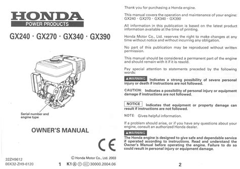 honda gx engine manual Doc