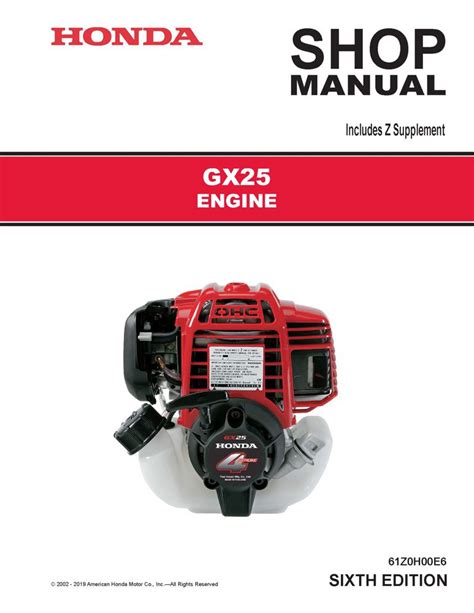 honda gx25 engine service repair shop manual PDF