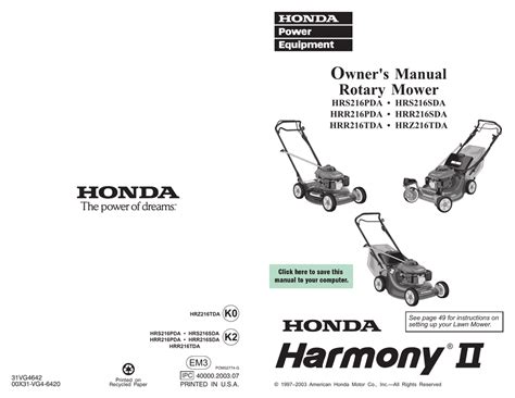 honda harmony ii owner s manual Epub