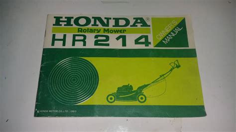 honda hr214 mower manual Reader