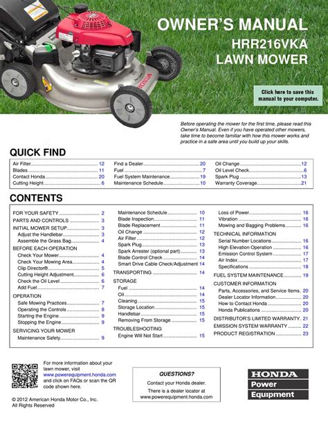 honda lawn mower operators manual Epub