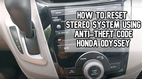 honda odyssey anti theft radio code PDF