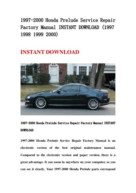 honda prelude service manual 97 01 pdf Reader