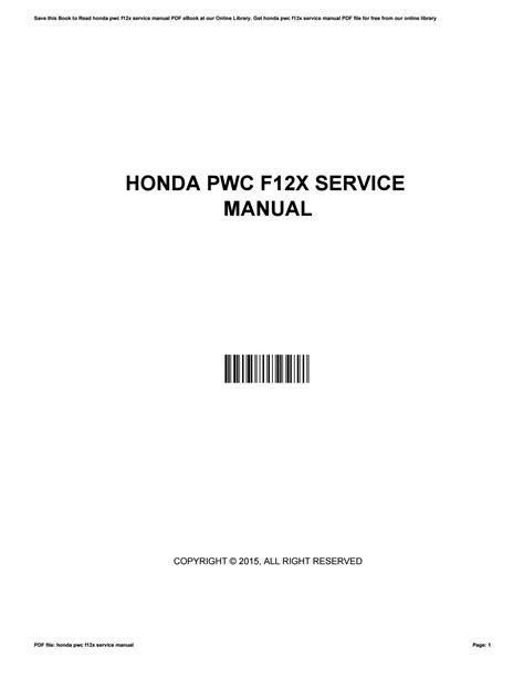 honda pwc f12x service manual Doc