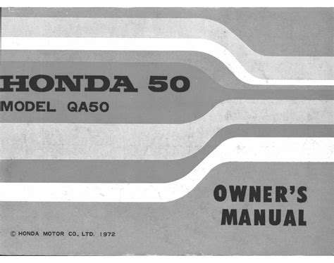 honda qa50 service manual pdf PDF