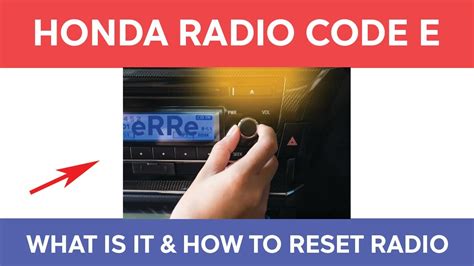 honda radio code error e Doc