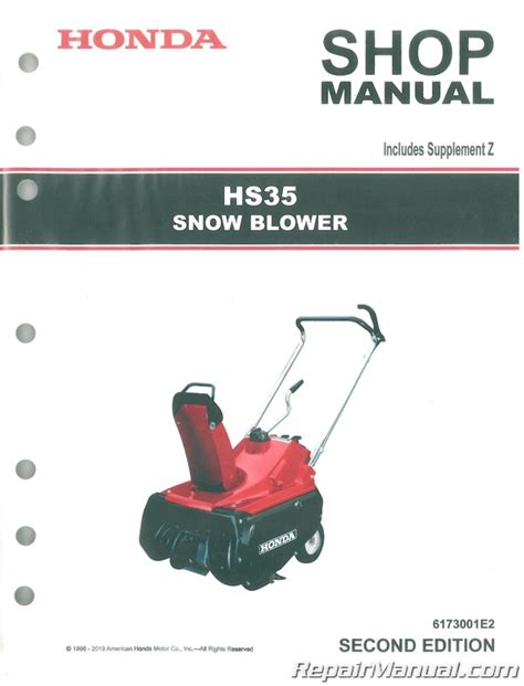honda snowblower hs35 manual Kindle Editon
