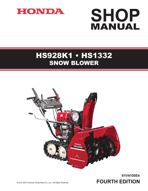 honda snowblower hs928 operator manual Epub